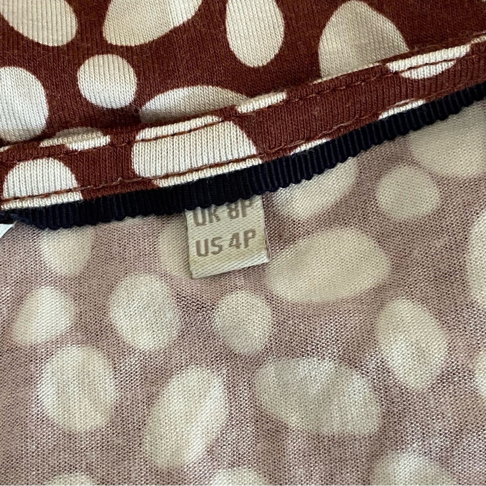 BODEN Soft Stretch Brown Polka Dot Button Jersey Casual Dress Size US 4 P - Picture 8 of 12